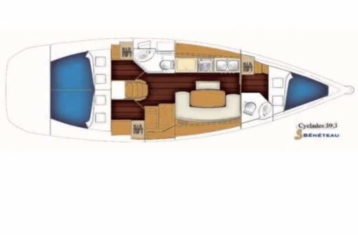 Sailboat Beneteau Cyclades 39.3 Boat layout