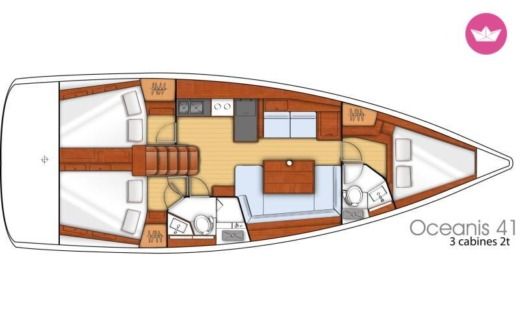 Sailboat Beneteau Oceanis 41 Boat layout