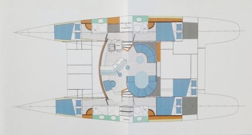 Catamaran Fountaine Pajot Marquises Plano del barco