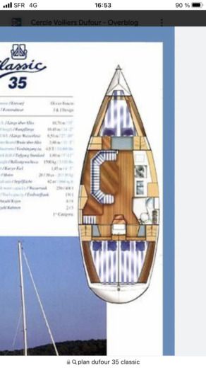Sailboat Dufour 35 Classic Plan du bateau