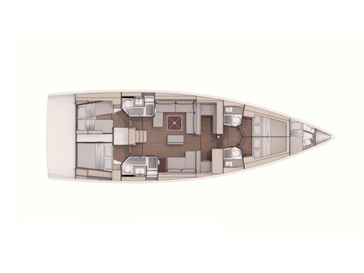 Sailboat  Dufour 530 Plattegrond van de boot
