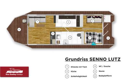 Houseboat Saunalounge 12.2 Saunalounge 12.2. Boot Grundriss