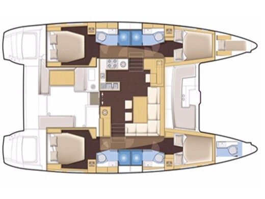 Catamaran Lagoon 450F Boat layout