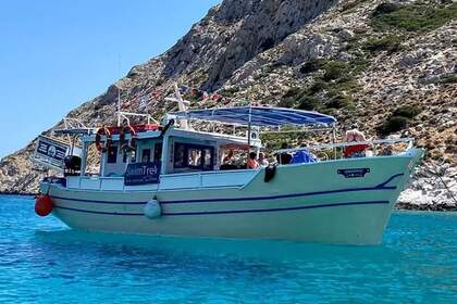 Charter Motorboat Wooden Greek traditional boat Varkalas Naxos