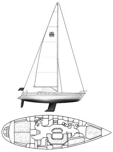 Sailboat Dufour Dufour 45 Classic Planimetria della barca