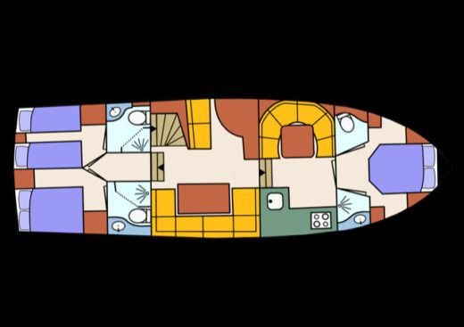 Houseboat Captain Willem Barentsz Elite Catfish 1300 Boat layout