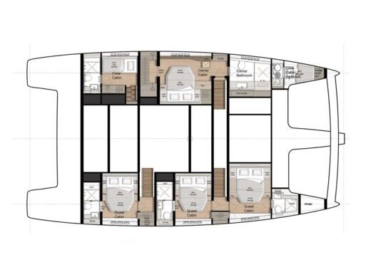 Catamaran  Sunreef 60 Boat layout
