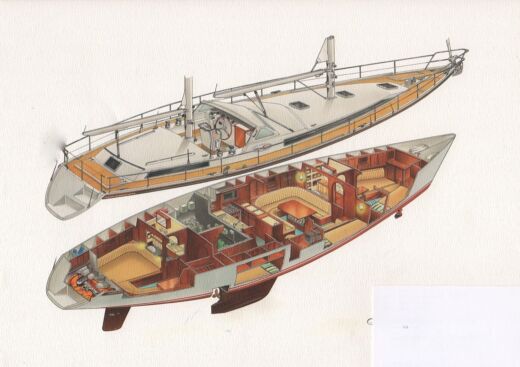 Sailboat Amel Supermaramu 52 Boat layout