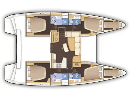 Catamaran  Lagoon 42  Boat layout