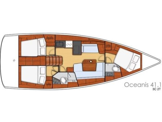 Sailboat  Oceanis 41.1 Boat layout