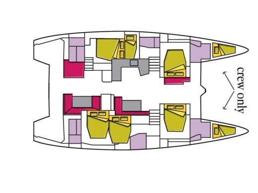Catamaran Lagoon Lagoon 52F - 6 cab Boat layout