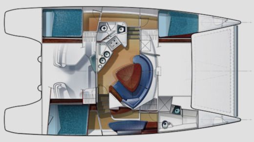 Catamaran Fountaine Pajot Lavezzi 40 Plan du bateau