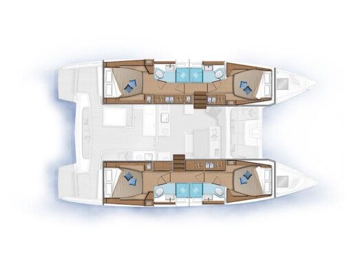 Catamaran Lagoon Lagoon 46 Boot Grundriss