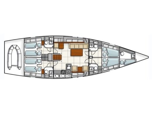 Sailboat HANSE 540e Boat layout