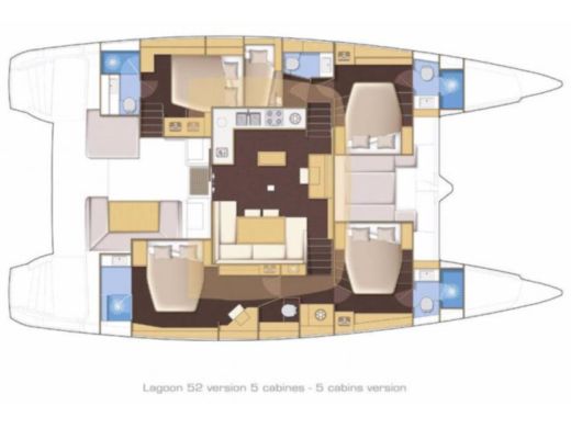 Catamaran  Lagoon 52 Boot Grundriss