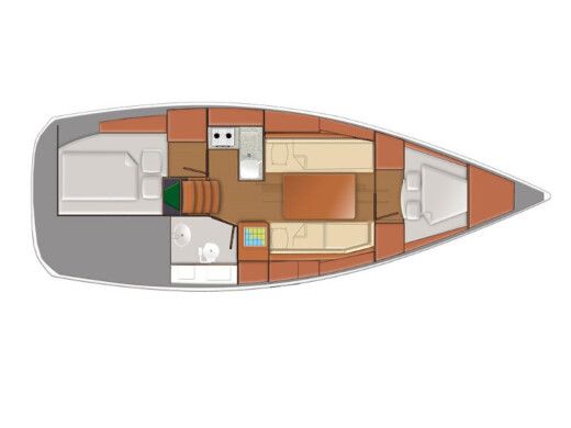 Sailboat Sunsail Sun Odyssey 319 Plan du bateau