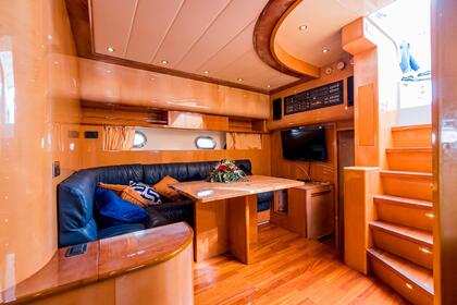 Yacht in marina Santa Eulalia, Ibiza