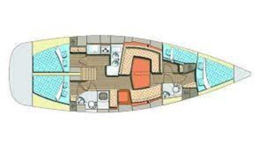 Sailboat ELAN 45 Impression Plano del barco