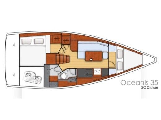 Sailboat  Oceanis 35 Boot Grundriss