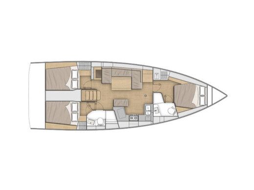Sailboat  Oceanis 40.1 Σχέδιο κάτοψης σκάφους