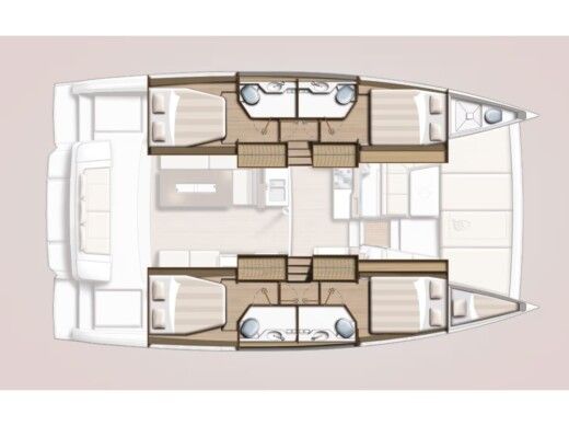 Catamaran  Bali 4.2 Σχέδιο κάτοψης σκάφους