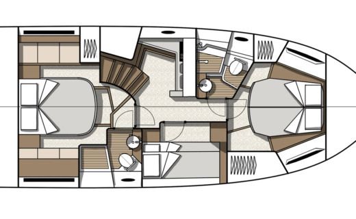 Motorboat Beneteau Gran Turismo 46 Σχέδιο κάτοψης σκάφους
