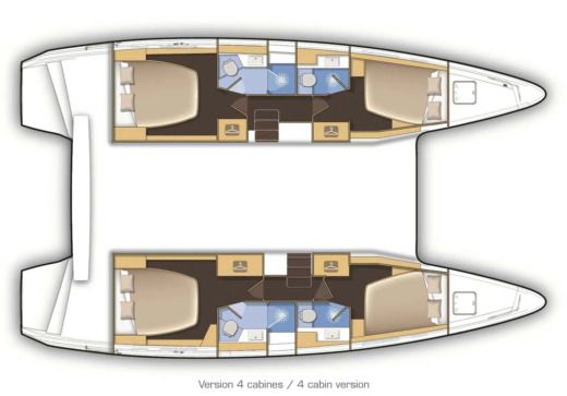 Catamaran Lagoon 42 Boat layout