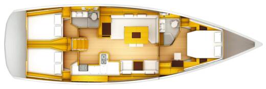 Sailboat JEANNEAU 509 Boat layout