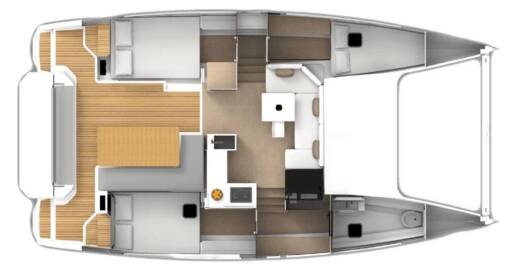 Catamaran Aventura 34 Boat layout