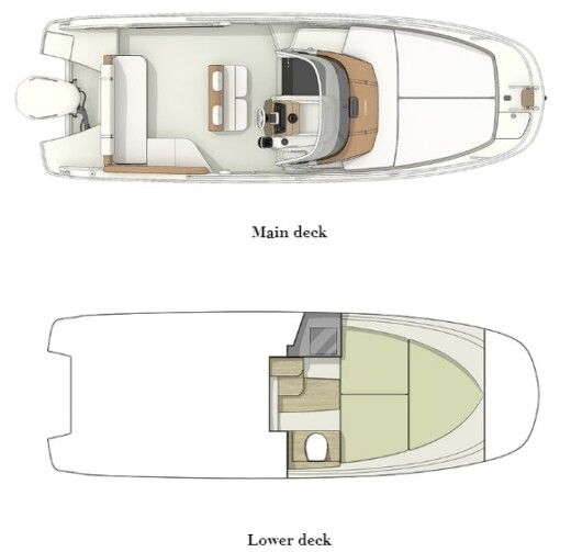Motorboat Invictus Yacht 240 CX Boat layout