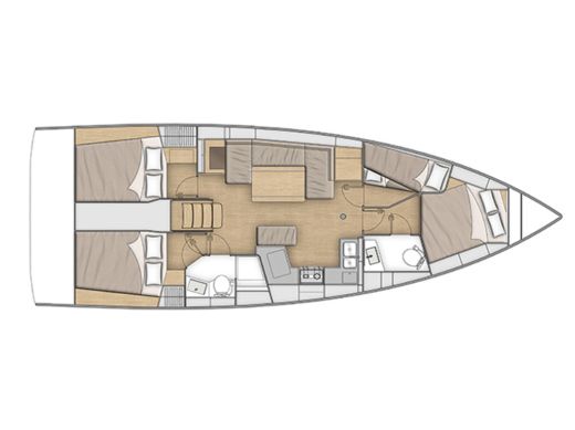 Sailboat Beneteau Oceanis 40.1 Boat layout
