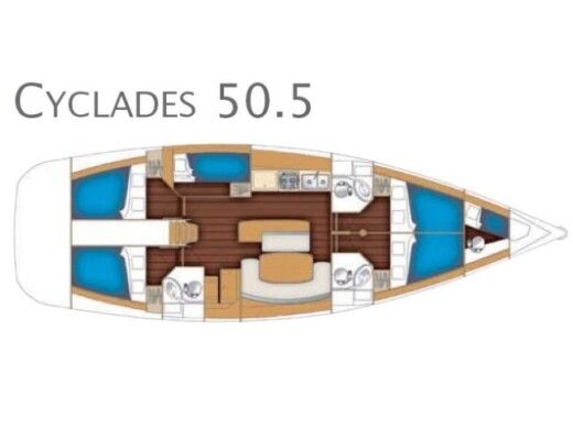 Sailboat Beneteau Cyclades 50 Planimetria della barca