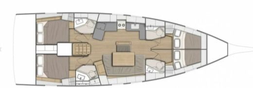 Sailboat  Oceanis 46.1 Plattegrond van de boot