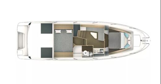 Motorboat Beneteau Gran Turismo 36 Plattegrond van de boot