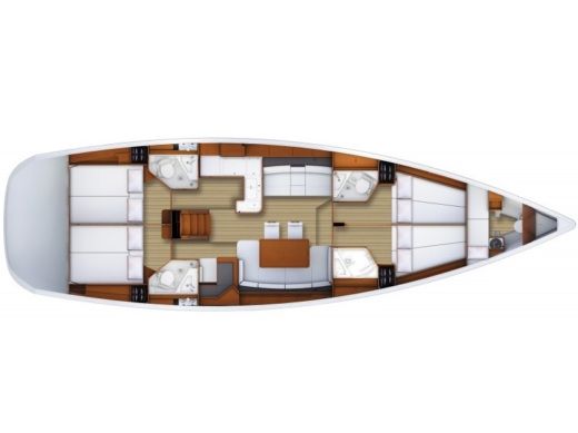 Sailboat JEANNEAU 53 Boat layout