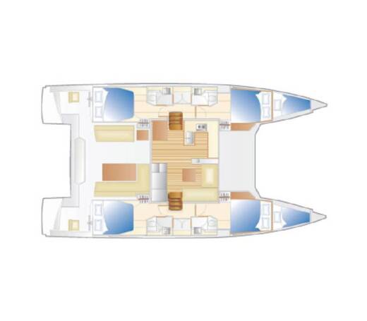 Catamaran Nautitech 46 Open Boat layout