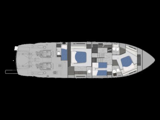 Motor Yacht Pershing 6X Planimetria della barca