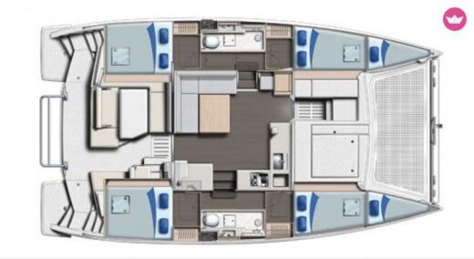 Catamaran Robertson & Caine Leopard 40 Boat layout