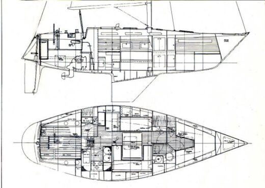 Sailboat Wauquiez Prétorien Boot Grundriss