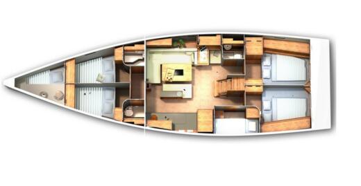 Sailboat Hanse 505 Boot Grundriss