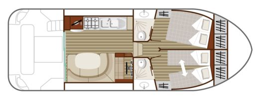 Motorboat Nicols Estivale Quattro B+ Boot Grundriss