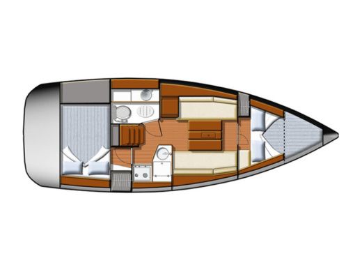 Sailboat JEANNEAU Sun Odyssey 30 i Plattegrond van de boot