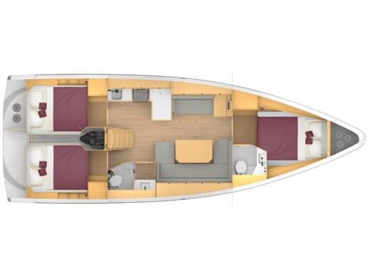 Sailboat  Bavaria C42 /3cab boat plan