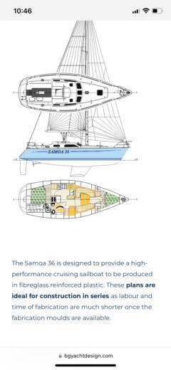 Sailboat Sabadear Samoa 36 Planta da embarcação