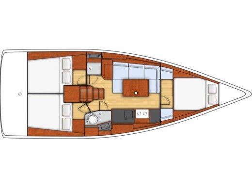 Sailboat BENETEAU OCEANIS 38 Boat layout