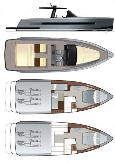 Motorboat Fjord 44 open boat plan