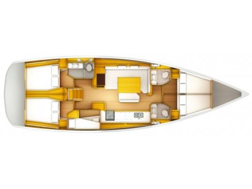 Sailboat Jeanneau Sun Odyssey 519 Σχέδιο κάτοψης σκάφους