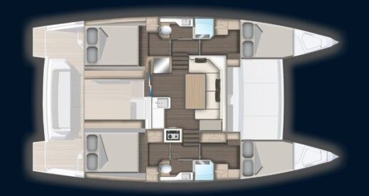 Catamaran  AVENTURA 37 Boat layout