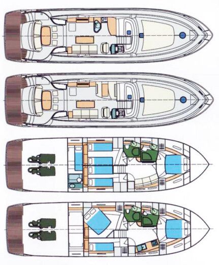 Motor Yacht Pearlsea Yachts 56 Coupe Boat layout