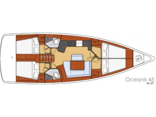 Sailboat BENETEAU OCEANIS 45 Planimetria della barca